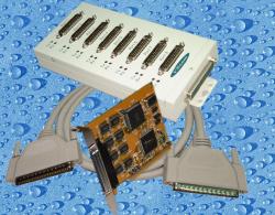 8-port serial card (PCI-bus, 25-pin COM-BOX)