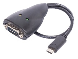 USB type C to serial port adapter with transmit/receive lights (1 serial)