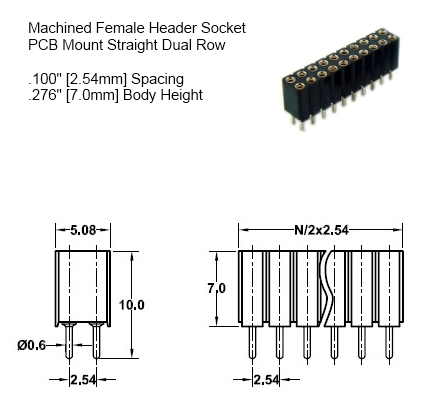 50PCS 1x6 Pin 2.54mm Right Angle Single Row Female Pin Header Connector